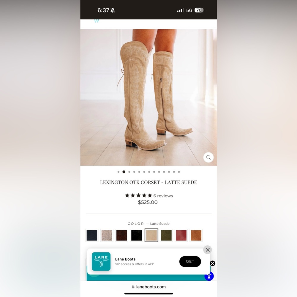 Lane Lexington Wide Calf Boots over the knee